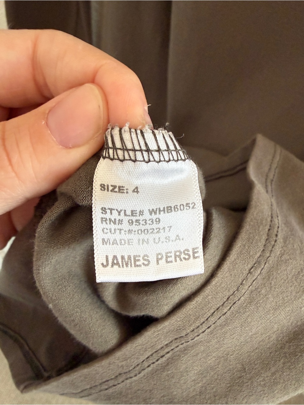 James Perse Long Sleeve Cowl Neck Dress in Taupe- Standard Line - Picture 9 of 10